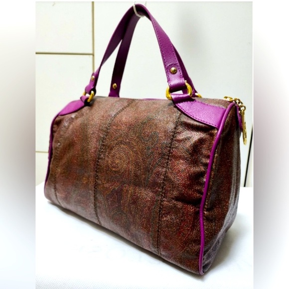 ETRO Vintage Boston Bag! Purple Trim💜 - Picture 5 of 9